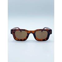 SVNX Women's Chunky Square Frame Sunglasses in Tortoiseshell in Brown