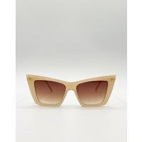 SVNX Women's Oversized angular cateye sunglasses in Mocha in Light Brown