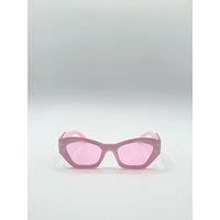 SVNX Women's Angular Cat-Eye Sunglasses in Pink