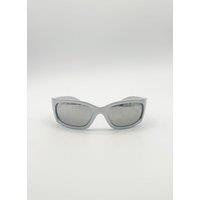 SVNX Women's Silver Racer Wrap Sunglasses