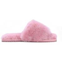 Infinity Leather Women's Sheepskin Slippers Warm Winter Fur Sliders - Nordic in Pink | Size: 7