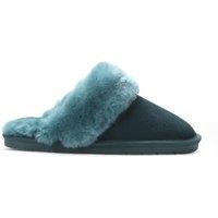 Infinity Leather Women's Genuine Sheepskin Suede Mule Winter Slippers - Luna in Green | Size: 4