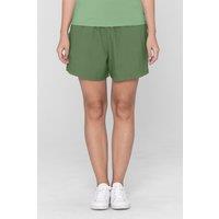 Enorsia Women's Viscose Elasticated Waist Boxy Shorts in Green | Size: 16