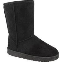Down To Earth Women's Classic Mid-Calf Suede Winter Boots with Faux Fur Lining in Black | Size: 6