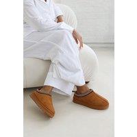 Where's That From Women's 'Reina' Cosy Faux-Suede Fur Lining Slipper in Light Brown | Size: 6