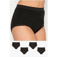 Long Tall Sally Women's Tall 4 Pack Briefs in Black | Size: 14-16
