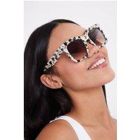 My Accessories London Women's Oversized Square Sunglasses in Milky Tortoiseshell in White