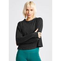 LA.Nation Women's Long sleeve T-Shirt With Cross Over Back in Black | Size: XS