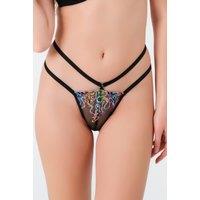 LINGERIE ROOM OFFICIAL Women's Neo Thong in Black | Size: Large
