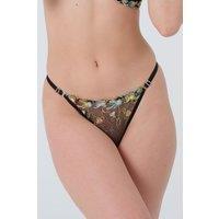 LINGERIE ROOM OFFICIAL Women's Iris Thong in Black | Size: Large