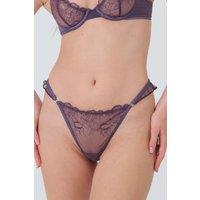 LINGERIE ROOM OFFICIAL Women's Wisteria Thong in Purple | Size: Large