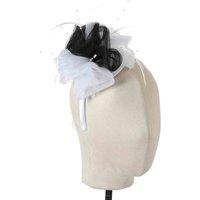 PEACH ACCESSORIES Women's Tulle & Feathers Fascinator in Black