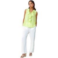 Roman Women's Petite Frill Front Vest Top in Lime | Size: 18