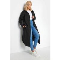 Yours Women's Buttoned Through Hooded Maxi Jacket in Black | Size: 20