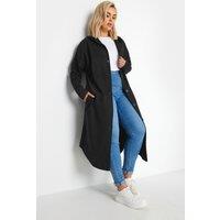 Yours Women's Buttoned Through Hooded Maxi Jacket in Black | Size: 22-24