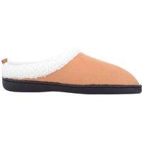 ABSOLUTE FOOTWEAR Women's Womens Slip On Winter Cold Mule Slippers with Trim in Tan | Size: 6-7