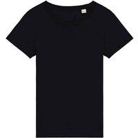 Native Spirit Women's Plain Medium Beige T-Shirt in Black | Size: XS