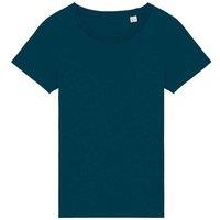 Native Spirit Women's Plain Medium Beige T-Shirt in Teal | Size: Large