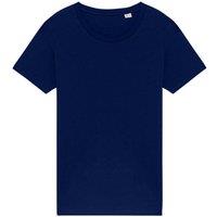 Native Spirit Women's Plain Medium Beige T-Shirt in Dark Blue