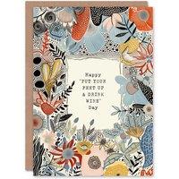 Artery8 Women's Mother's Day Put Your Feet Up Drink Wine Fun Funny Humour Joke Mum Greeting Card