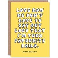 Artery8 Women's Birthday Card From Your Favourite Child Fun Funny Humour Joke For Mum Greeting Card in Yellow