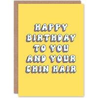 Artery8 Women's Greeting Card For You & Your Chin Hair Funny Cheeky Birthday in Yellow