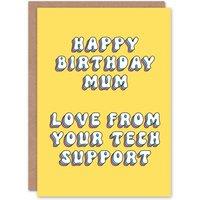 Artery8 Women's Greeting Card Love From Your Tech Support Funny Cheeky Birthday in Yellow