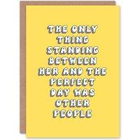 Artery8 Women's Greeting Card Perfect Day Obstacle Other People Funny Retro Birthday in Yellow