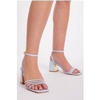 Quiz Women's Light Blue Strappy Heels | Size: 4
