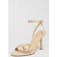 Quiz Women's Nude Buckle Front Heels | Size: 7