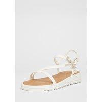 Quiz Women's White Strappy Bow Detail Sandal | Size: 5
