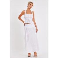 Quiz Women's White High Waisted Maxi Skirt | Size: 14