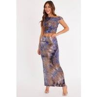 Quiz Women's Multi Glitter Printed Maxi Skirt | Size: 8