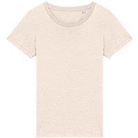 Native Spirit Women's Plain Medium Beige T-Shirt in Ivory | Size: XL