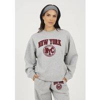 Brave Soul Women's Crew Neck Embroidered Sweatshirt in Grey | Size: Large