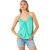 Roman Women's Gathered V-Neck Stretch Vest Top in Aqua | Size: 20