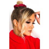 IKRUSH Women's Fifi Corduroy Hair Scrunchie in Wine