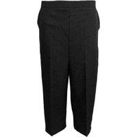 MyShoeStore Women's Elasticated Waist 3/4 Cropped Capri Trousers in Black | Size: 18
