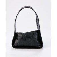 Belissh Women's Asymmetric Croc Shoulder Bag in Black