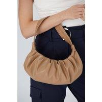 Belissh Women's Pleated Pu Leather Shoulder Bag in Nude