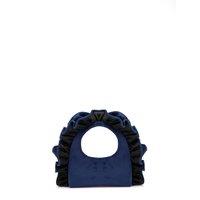Belissh Women's Ruffle Handle Grab Bag in Navy
