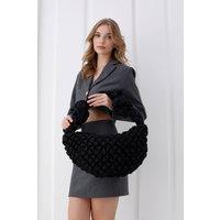 Belissh Women's Puffy Quilted Lightweight Large Shoulder Bag in Black