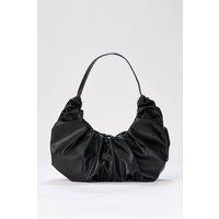 Belissh Women's Pu Leather Pleated Shoulder Bag in Black