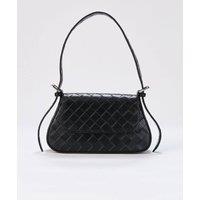Belissh Women's Braided Pu Leather Adjustable Strap Shoulder Bag in Black