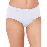 Sloggi Women's 24/7 Cotton Lace Midi Briefs in White | Size: 22