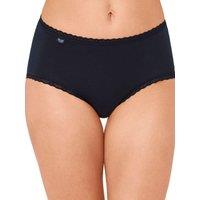 Sloggi Women's 24/7 Cotton Lace Midi Briefs in Black | Size: 22