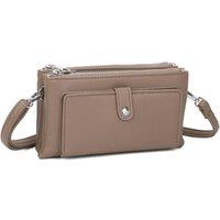 Fontanella Fashion Women's Evia PU Leather Double Compartment Crossbody Wallet Bag in Taupe