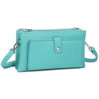 Fontanella Fashion Women's Evia PU Leather Double Compartment Crossbody Wallet Bag in Turquoise