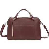 Fontanella Fashion Women's Arva PU Leather Crossbody Top-Handle Bag in Burgundy