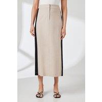 Principles Women's Sand Contrast Detail Midi Skirt | Size: 10